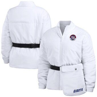 Women's WEAR by Erin Andrews  White New York Giants Packaway Full-Zip Puffer Jacket