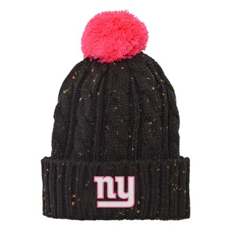 Youth New York Giants Black Nep Yarn Cuffed Knit Hat with Pom