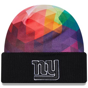 Youth New York Giants  New Era Black 2023 NFL Crucial Catch Cuffed Knit Hat