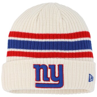 Youth New York Giants  New Era Cream Vintage Cuffed Knit Hat