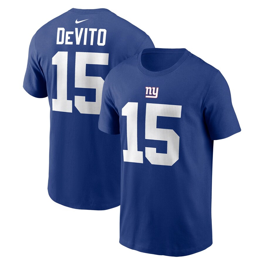 Youth New York Giants Tommy DeVito Nike Royal Player Name & Number T-Shirt