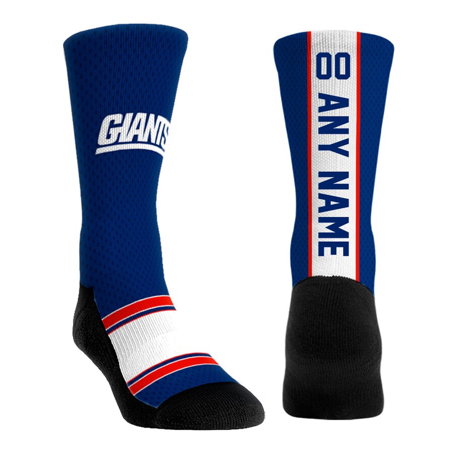 Youth New York Giants  Rock Em Socks Royal Throwback Jersey Custom Crew Socks