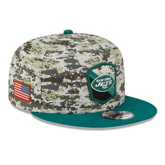 Men's New York Jets  New Era Camo/Green 2023 Salute To Service 9FIFTY Snapback Hat