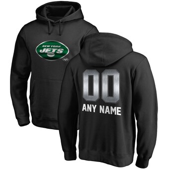 Men's New York Jets NFL Pro Line by Fanatics Black Personalized Midnight Mascot Pullover Hoodie