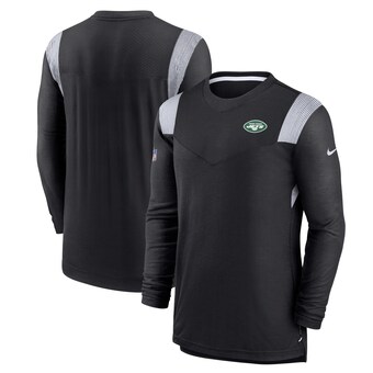 Men's New York Jets Nike Black Sideline Tonal Logo Performance Player Long Sleeve T-Shirt