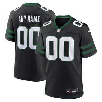 Men's New York Jets  Nike Legacy Black Alternate Custom Game Jersey