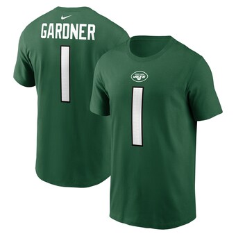 Men's New York Jets Sauce Gardner Nike Green Player Name & Number T-Shirt