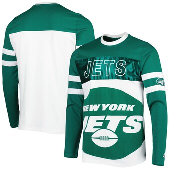 Men's New York Jets Starter Green/White Halftime Long Sleeve T-Shirt