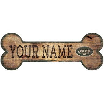 New York Jets 12" x 6" Personalized Dog Bone Sign