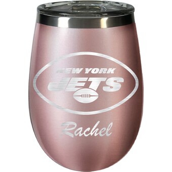 New York Jets 12oz. Personalized Rose Gold Wine Tumbler
