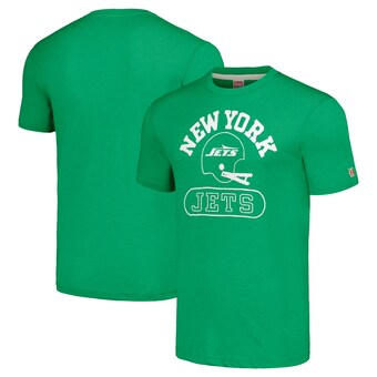 Unisex New York Jets  Homage Green Helmet Tri-Blend T-Shirt
