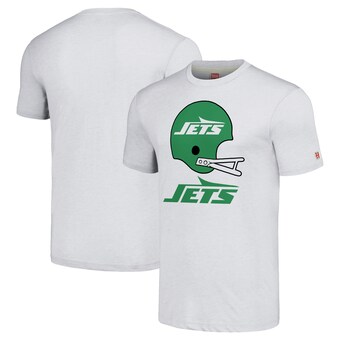 Unisex New York Jets  Homage White Big Helmet Tri-Blend T-Shirt