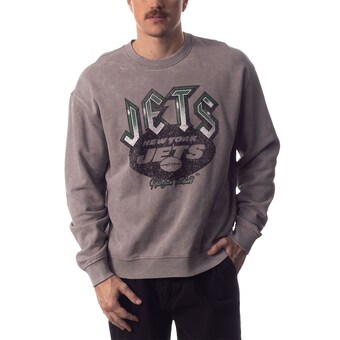 Unisex New York Jets The Wild Collective Gray Distressed Pullover Sweatshirt