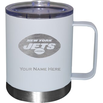 New York Jets White 12oz. Personalized Stainless Steel Lowball with Handle