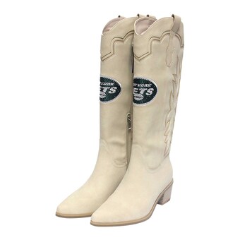 Women's New York Jets Cuce Cream Cowboy Boots