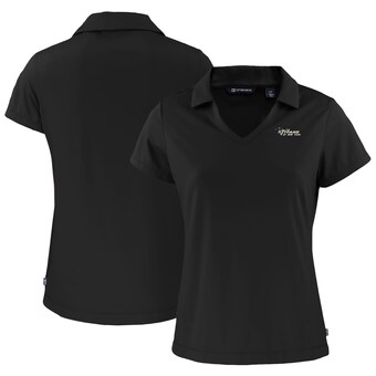 Women's New York Jets  Cutter & Buck Black Throwback Daybreak Eco Recycled V-Neck Polo
