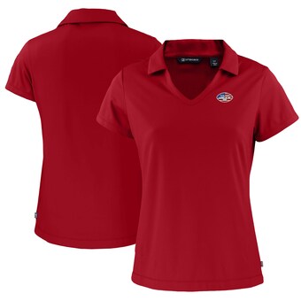 Women's New York Jets Cutter & Buck Red  Daybreak Eco Recycled V-neck Polo