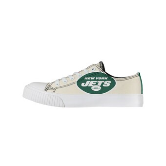 Women's New York Jets FOCO Cream Low Top Canvas Shoes