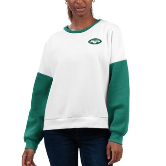 Women's New York Jets G-III 4Her by Carl Banks White A-Game Pullover Sweatshirt