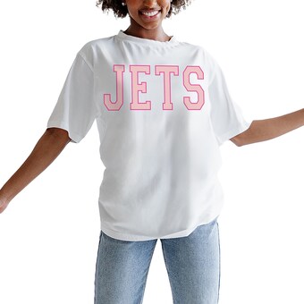 Women's New York Jets Gameday Couture Oatmeal On Point Oversized T-Shirt