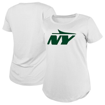 Women's New York Jets  New Era White NY Logo T-Shirt