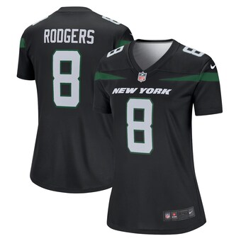 Women's New York Jets Aaron Rodgers Nike Stealth Black Alternate Legend Player Jersey