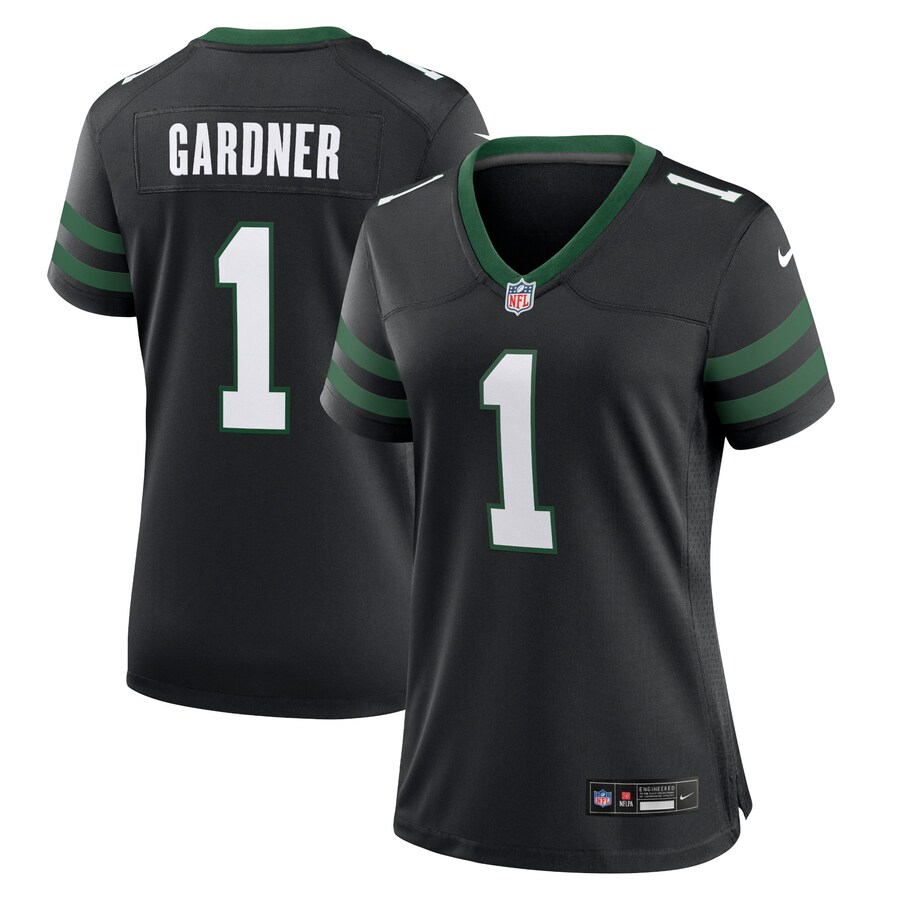 Women's New York Jets Ahmad Sauce Gardner Nike Legacy Black Alternate Game Jersey