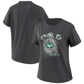 Women's New York Jets WEAR by Erin Andrews Charcoal Boyfriend T-Shirt