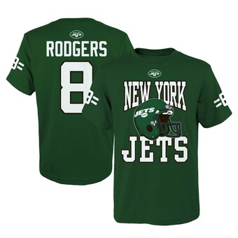 Youth New York Jets Aaron Rodgers Green Helmet T-Shirt