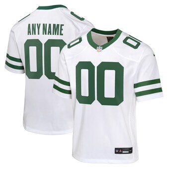 Youth New York Jets  Nike Legacy White Custom Game Jersey