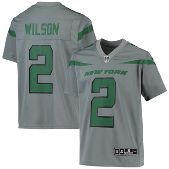 Youth New York Jets Zach Wilson Nike Gray Inverted Team Game Jersey