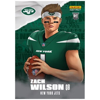 New York Jets Zach Wilson Panini America 2021 NFL Draft Instant Gray Parallel Trading Card - Limited Edition of 99