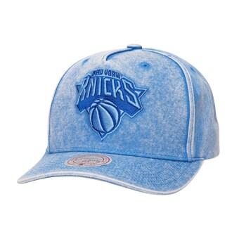 New York Knicks Mitchell & Ness Washed Out Tonal Logo Snapback Hat - Blue