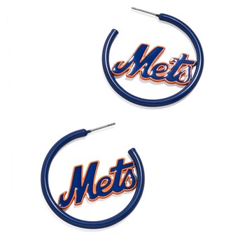 New York Mets BaubleBar Enamel Hoop Earrings