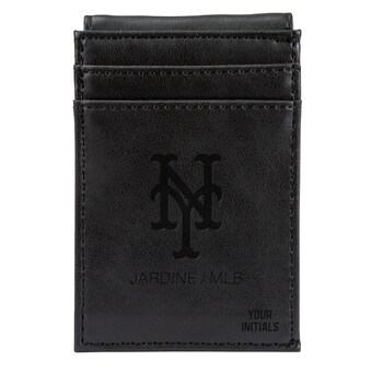 New York Mets Black Personalized Front Pocket Wallet