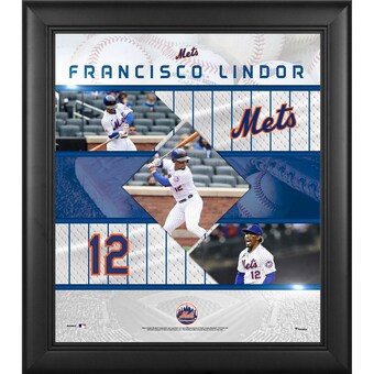 Unsigned New York Mets Francisco Lindor Fanatics Authentic Framed 15'' x 17'' Stitched Stars Collage