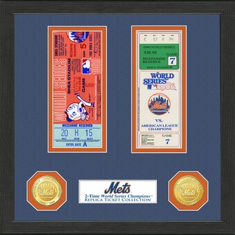 New York Mets Highland Mint 13" x 13" World Series Ticket Collection