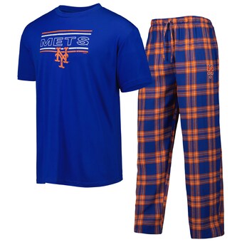 Men's New York Mets Concepts Sport Royal/Orange Badge T-Shirt & Pants Sleep Set