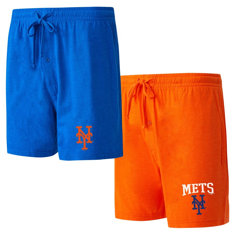 Men's New York Mets Concepts Sport Royal/Orange Two-Pack Meter Sleep Shorts
