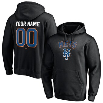 Men's New York Mets Fanatics Black Cooperstown Winning Streak Alternate Personalized Name & Number Pullover Hoodie