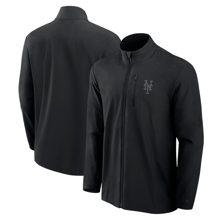 Men's New York Mets Fanatics Black Front Office Woven Full-Zip Jacket