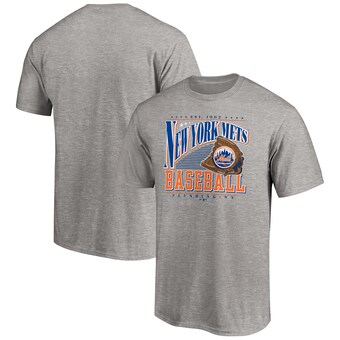 Men's New York Mets Fanatics Heather Gray Cooperstown Collection Winning Time T-Shirt