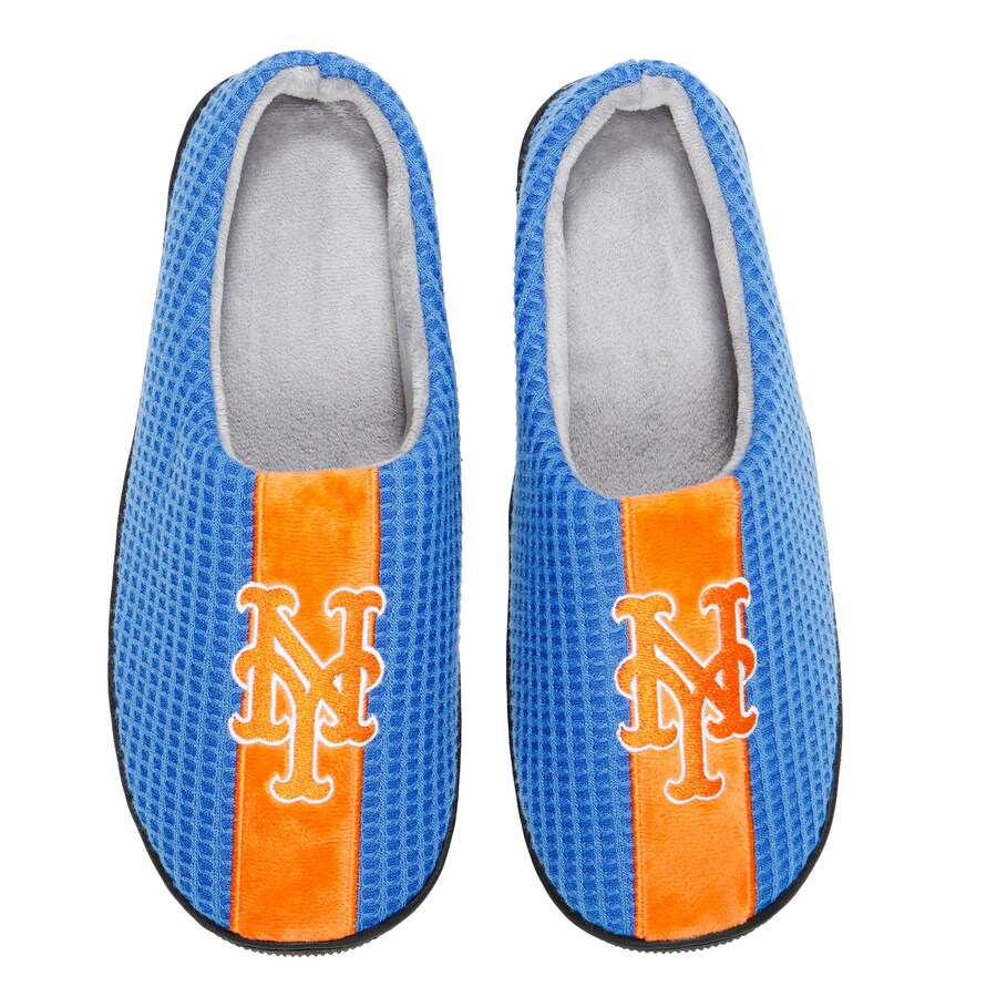 Men's New York Mets FOCO Royal Team Stripe Memory Foam Slide Slippers