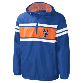 Men's New York Mets G-III Sports by Carl Banks Royal Game Score Quarter-Zip Windbreaker