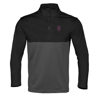 Men's New York Mets  Levelwear Black/Charcoal Pursue Insignia 2.0 Quarter-Zip Pullover Top