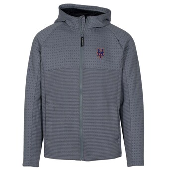 Men's New York Mets  Levelwear Gray/Black Durham Insignia 2.0 Full-Zip Hoodie