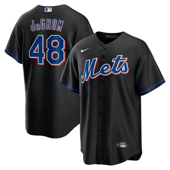 Men's New York Mets Jacob deGrom Nike Black 2022 Alternate Replica Player Jersey
