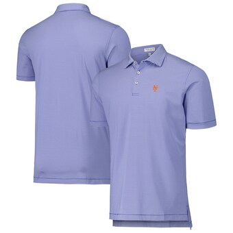 Men's New York Mets Peter Millar Royal Jubilee Stripe Stretch Jersey Polo