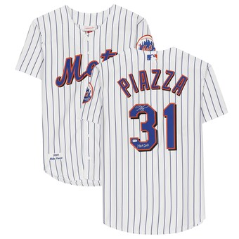 Fanatics Authentic Mike Piazza New York Mets Autographed Mitchell and Ness Cooperstown Collection Pinstripe Authentic Jersey with "HOF 2016" Inscription