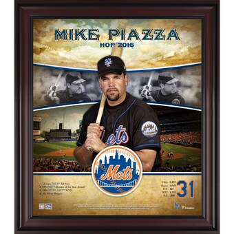 Fanatics Authentic Mike Piazza New York Mets Framed 15" x 17" Hall of Fame Career Profile